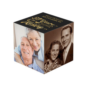 Cubo 50 Aniversario 4 Foto de Black & Gold Personalizad