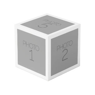Cubo 5 Colage de Fotos con Borde Blanco Sólido
