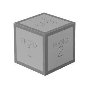Cubo 5 Collage de fotos con borde gris de carbón sólido