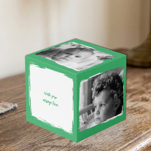 Cubo Agregar 4 imágenes personalizar palabras foto verd