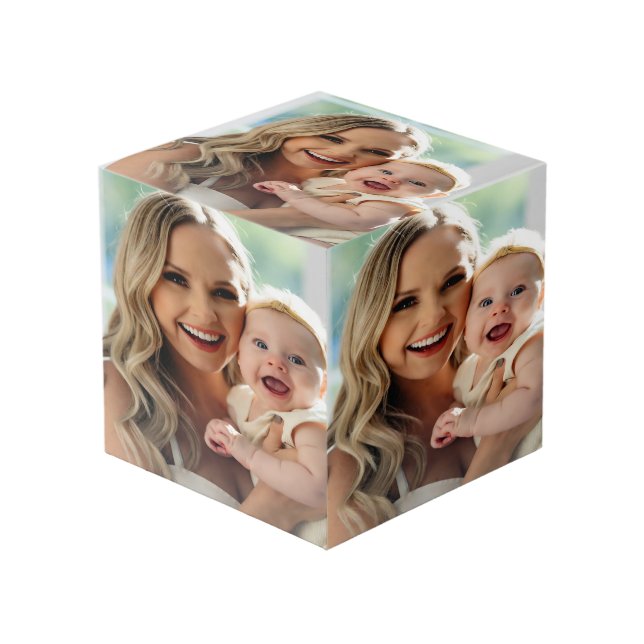 Cubo Agregar foto de bebé personalizar personalizado (Angulo Anverso)