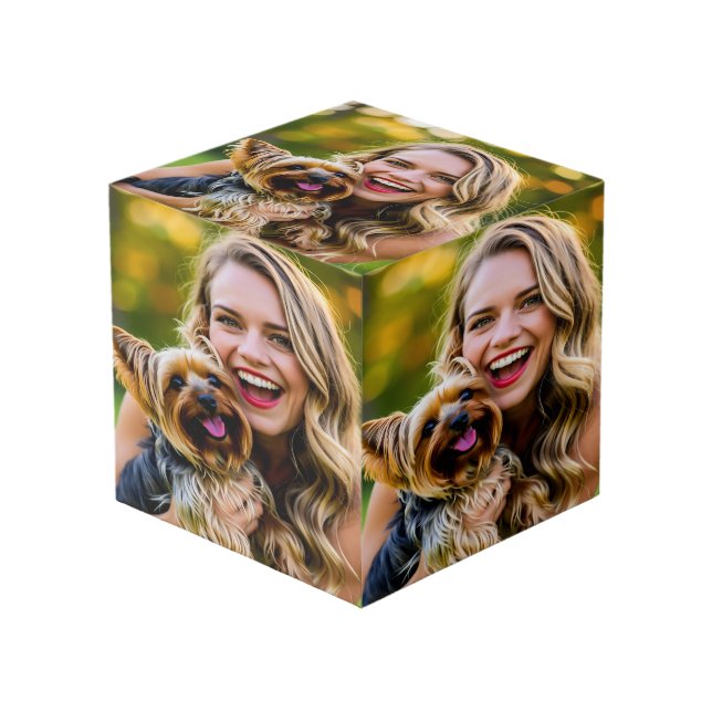 Cubo Agregar foto personalizada de Yorkshire Terrier (Angulo Anverso)
