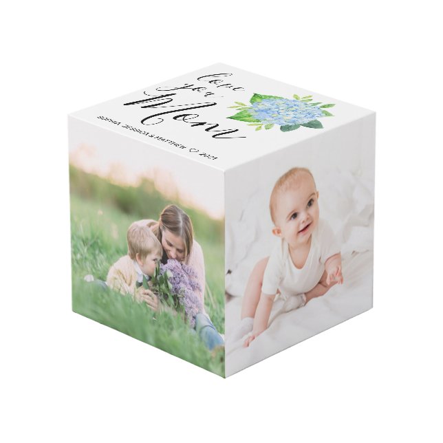 Cubo Ama a tu madre Collage de fotos familiar Hydrangea (Angulo Anverso)