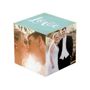 Cubo Amor - Confetti dorado - Fotos Bodas