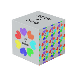 Cubo Amor interracial Corazones arco iris Personalizado