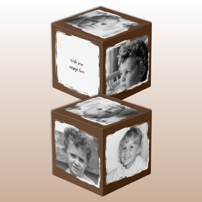 Cubo Añadir 4 imágenes palabras personalizar marrón bla (Subido por el creador)