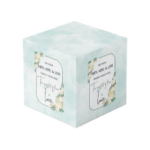 Cubo Aniversario del Boda religioso Fe Esperanza Amor