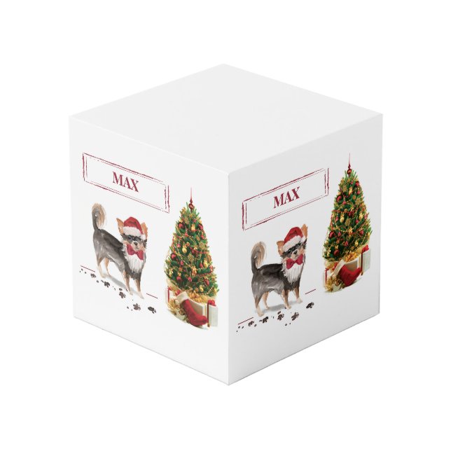 Cubo Árbol de perros divertido de Navidades graciosos d (Angulo reverso)