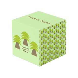 Cubo Árboles del Día de la Tierra Personalizados