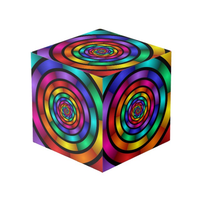 Cubo Arte fractal moderno y psicodélico (Angulo Anverso)