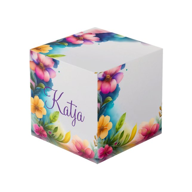 Cubo Auqarell Blumen bunt (Angulo Anverso)