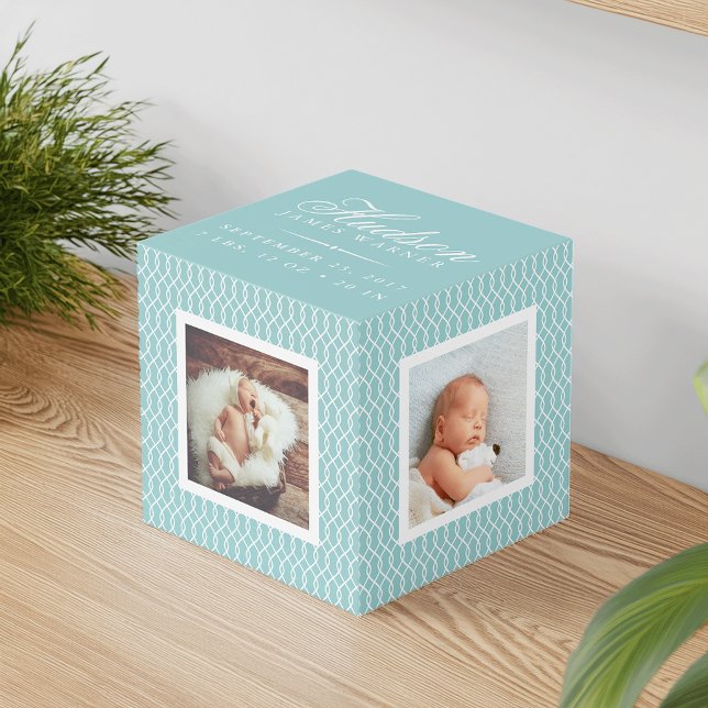 Cubo Baby Birth Stats Photo Cube | Agua (Subido por el creador)