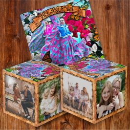 Cubo Baile familiar con flores y mariposas PV01