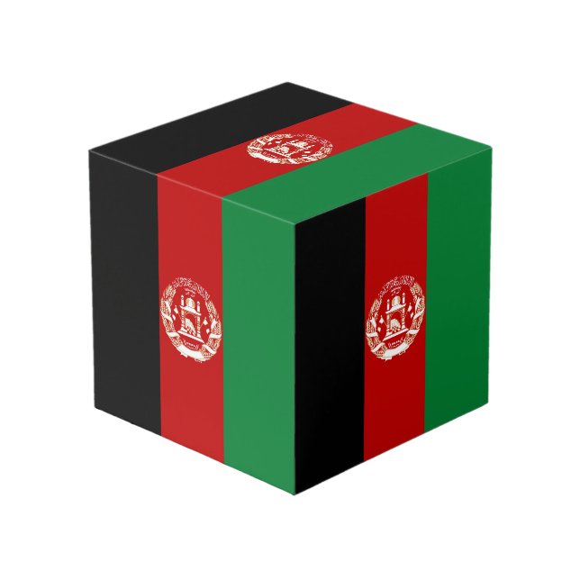 Cubo Bandera de Afganistán (Angulo Anverso)