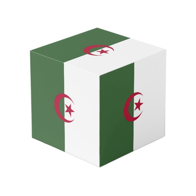 Cubo Bandera de Argelia (Angulo Anverso)