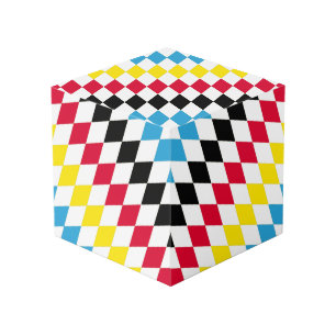 Cubo Bandera de Baviera con patrón de diamante negro ro