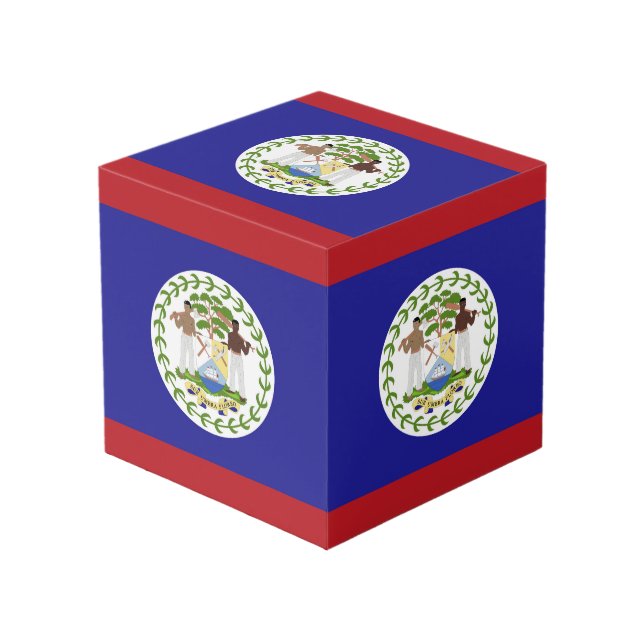Cubo Bandera de Belice (Angulo Anverso)