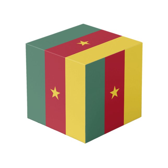 Cubo Bandera de Camerún (Angulo Anverso)