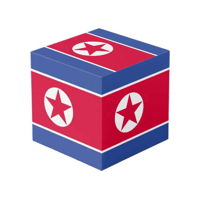 Cubo Bandera de Corea del Norte (Angulo Anverso)