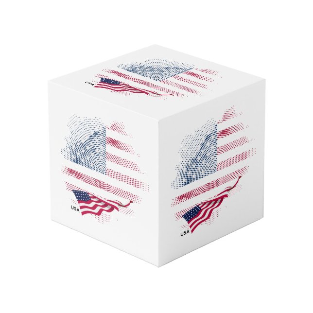 Cubo bandera de EE. UU. (Angulo Anverso)