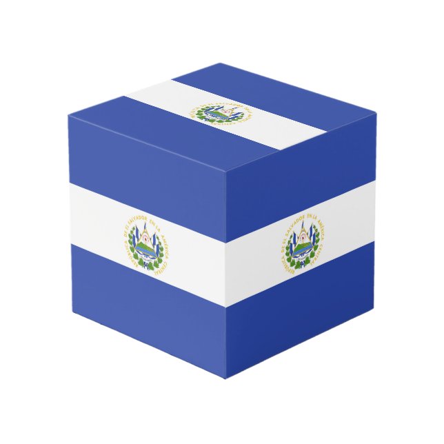 Cubo Bandera de El Salvador (Angulo Anverso)