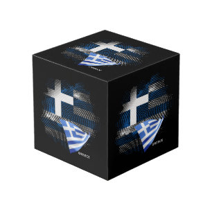 Cubo bandera de Grecia