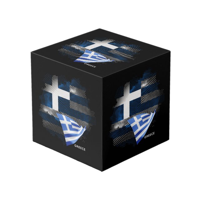 Cubo bandera de Grecia (Angulo Anverso)