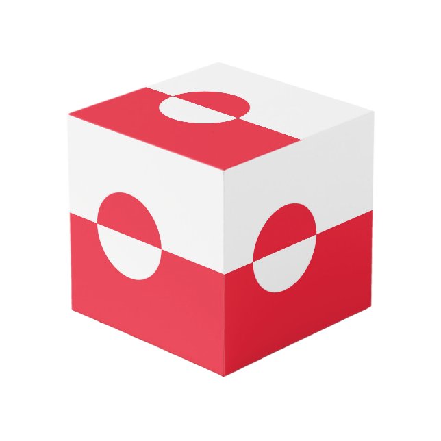 Cubo Bandera de Groenlandia (Angulo Anverso)