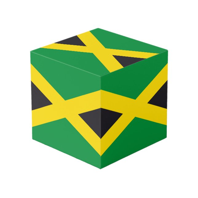 Cubo Bandera de Jamaica (Angulo Anverso)