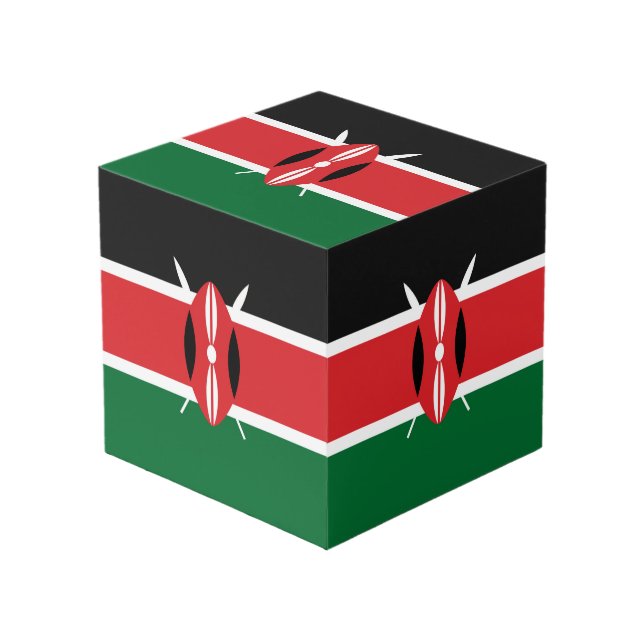Cubo Bandera de Kenia (Angulo Anverso)