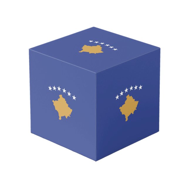 Cubo Bandera de Kosovo (Angulo Anverso)