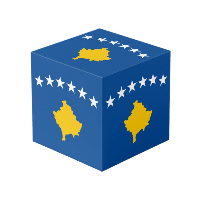 Cubo Bandera de Kosovo (Angulo Anverso)