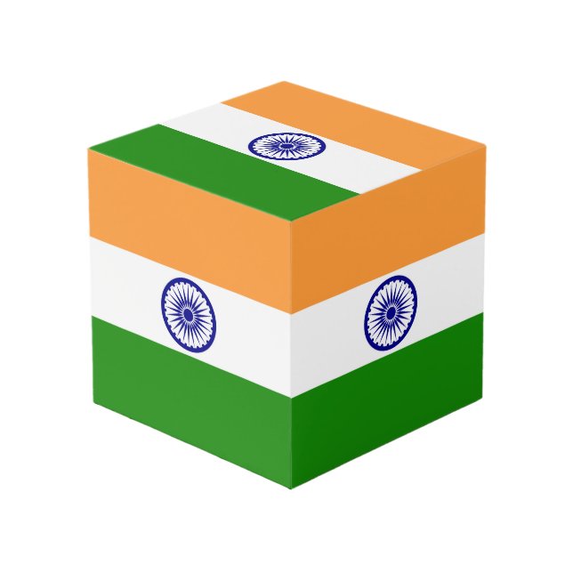 Cubo Bandera de la India (Angulo Anverso)