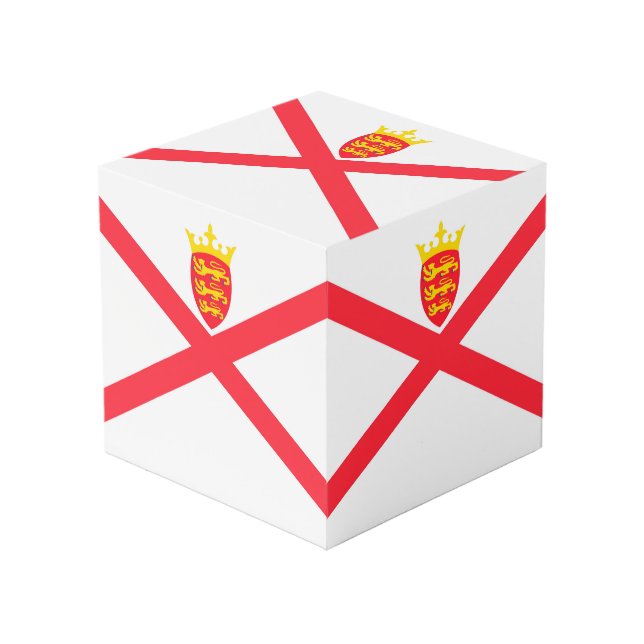 Cubo Bandera de la Isla de Jersey (Angulo Anverso)