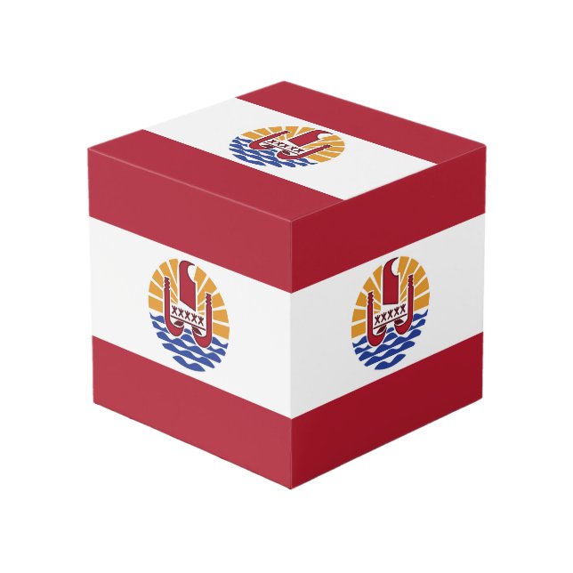 Cubo Bandera de la Polinesia Francesa (Angulo Anverso)