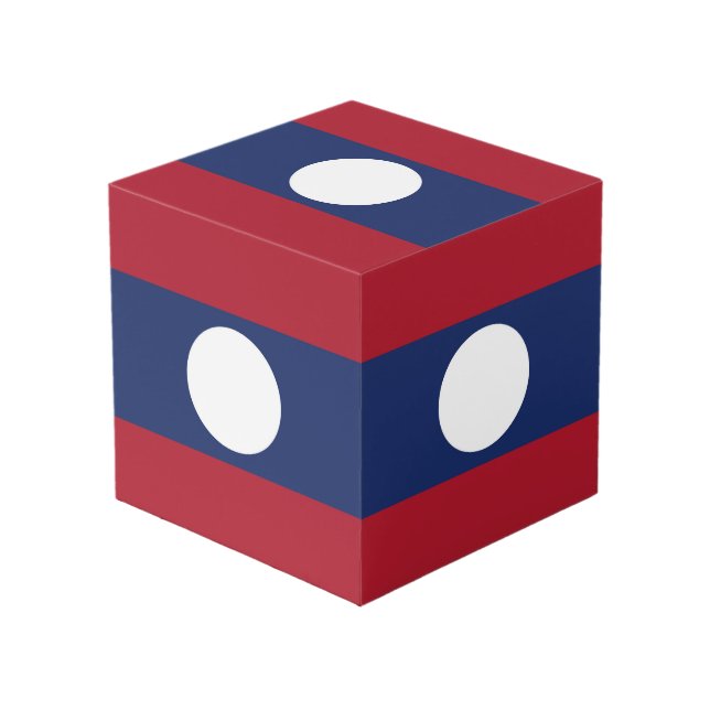 Cubo Bandera de Laos (Angulo Anverso)