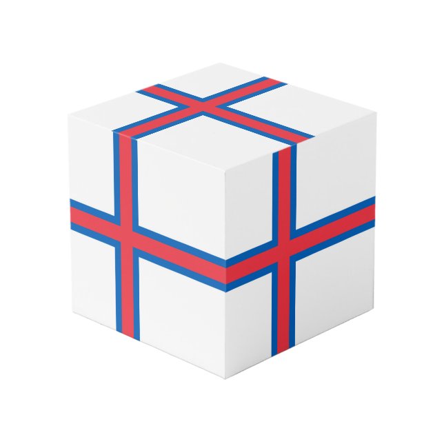 Cubo Bandera de las Islas Feroe (Angulo Anverso)
