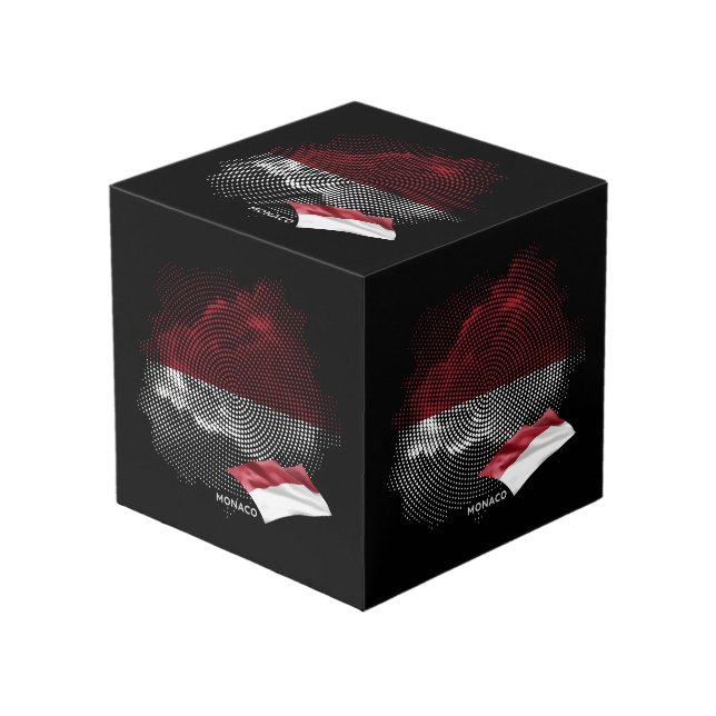 Cubo bandera de Mónaco (Angulo Anverso)