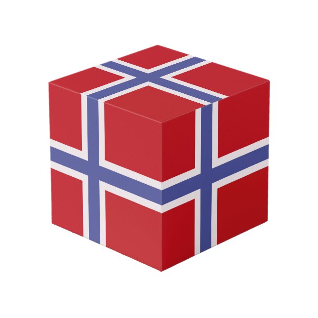 Cubo Bandera de Noruega (Angulo Anverso)