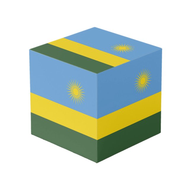 Cubo Bandera de Ruanda (Angulo Anverso)