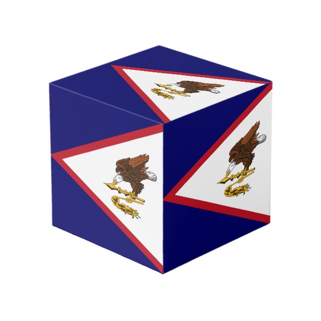 Cubo Bandera de Samoa Americana (Angulo Anverso)