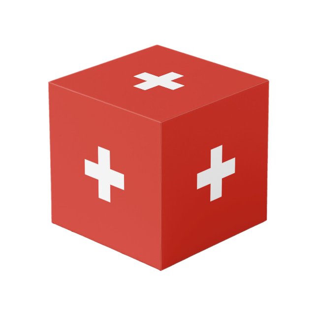 Cubo Bandera de Suiza (Angulo Anverso)