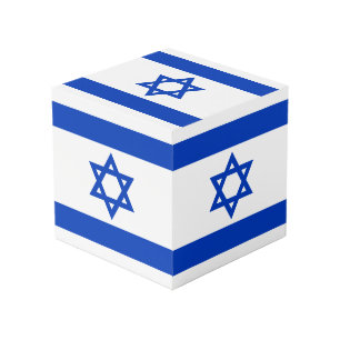 Cubo Bandera israelí azul blanco moderno