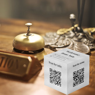 Cubo Bienvenida QR información de código del hotel rest