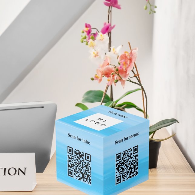 Cubo Bienvenido logotipo de negocios códigos QR info oc (Subido por el creador)