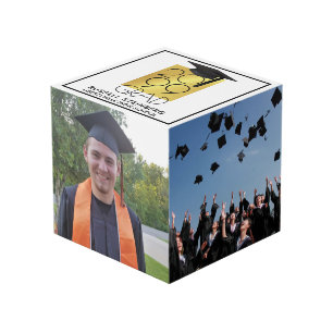 Cubo Black & Gold GRAD 4-Photo Keepsake