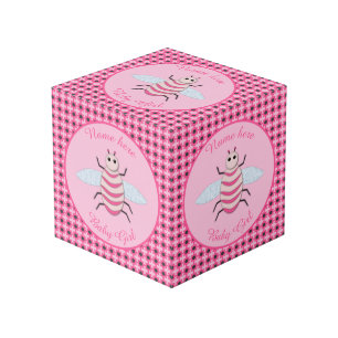 Cubo Bonito Bebé Rosa Bee Personalizado