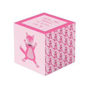 Cubo Bonito Bebé Rosa Fox Personalizado Foto subida