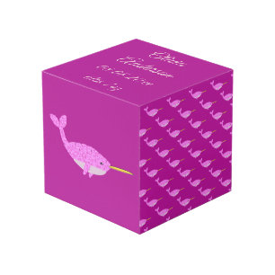 Cubo Bonito Niña Rosa Narwhal Foto Personalizado de env