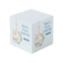 Cubo Boy First Easter Bunny on Flower Swing